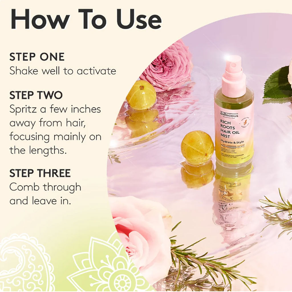 Delhicious Body Rich Roots Hydrate And Style Hair Oil Mist