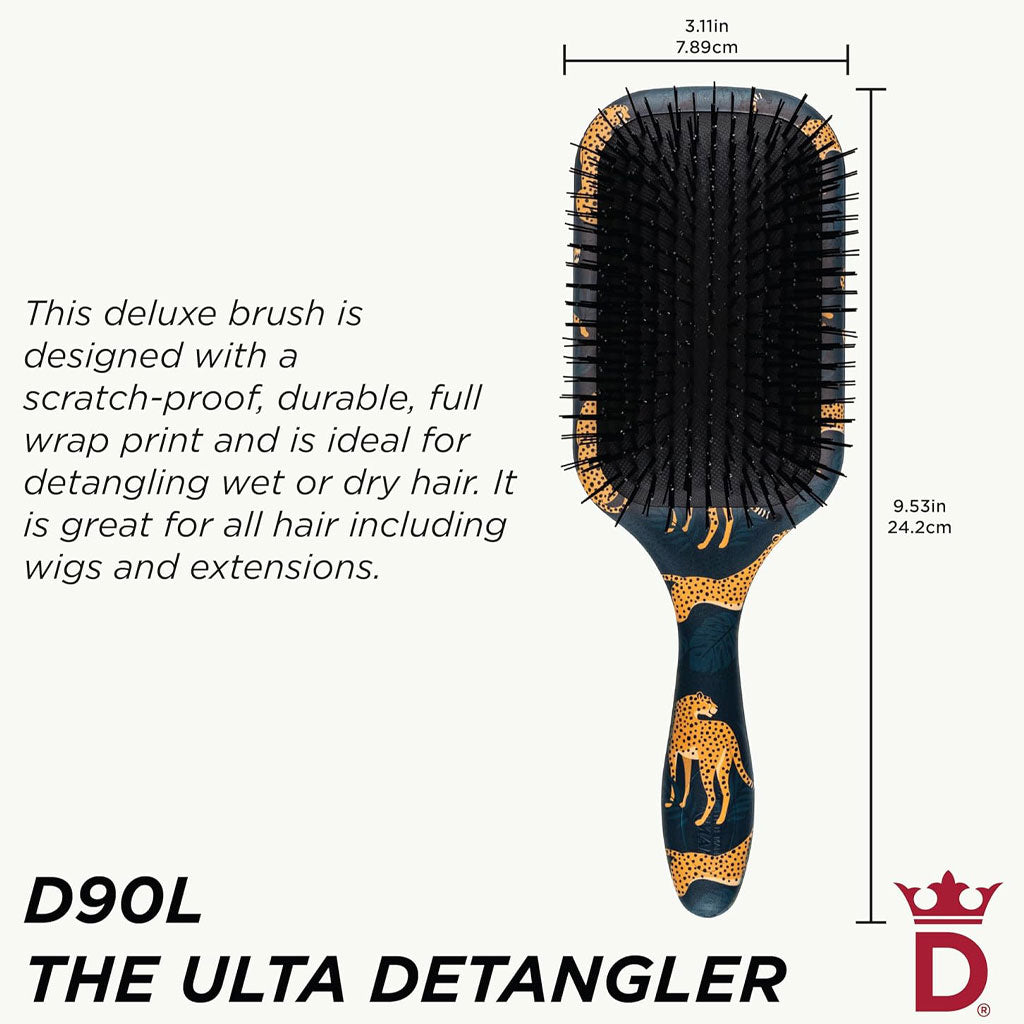 Denman Leopard Print Paddle Hair Brush D90L
