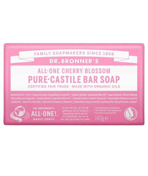 Dr Bronners All One Cherry Blossom Pure Castile Bar Soap