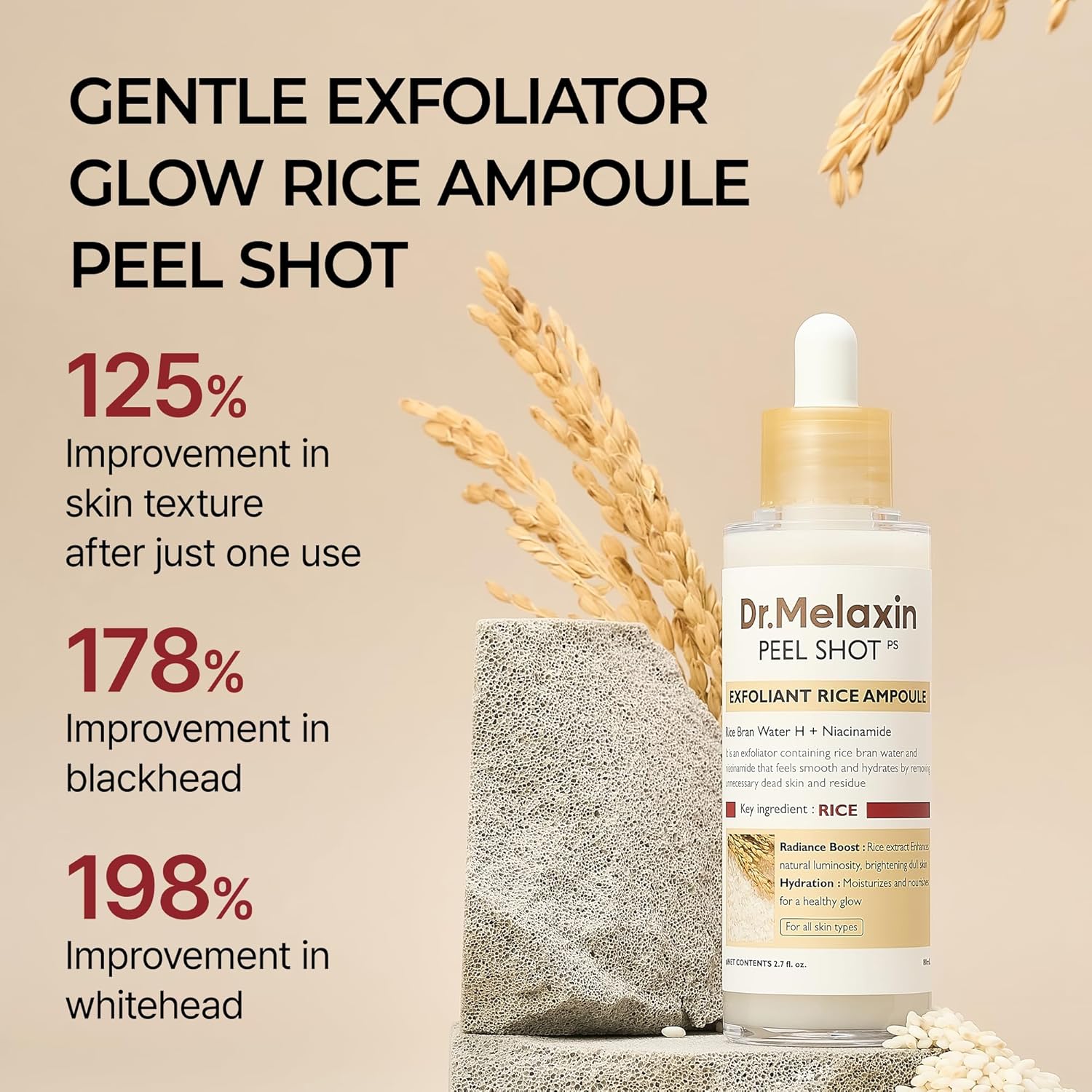 Dr Melaxin Peel Shot Exfoliating White Rice Ampoule
