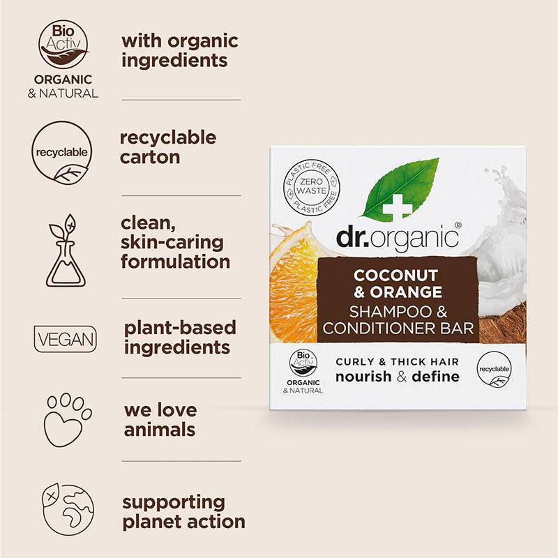 Dr Organic Coconut Orange Shampoo And Conditioner Bar