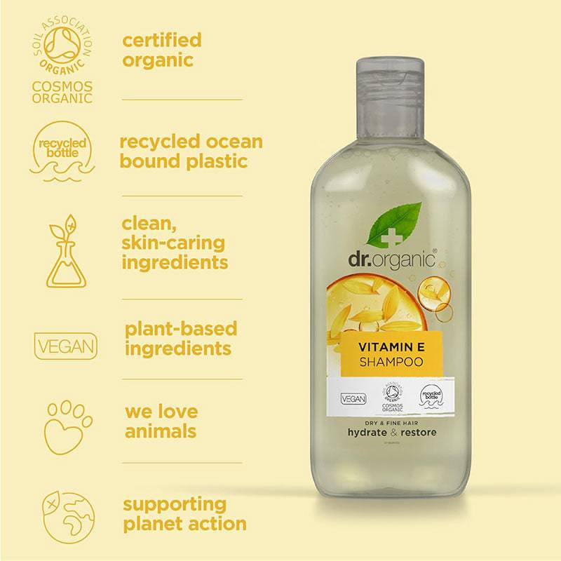 Dr Organic Organic Hydrate And Restore Vitamin E Shampoo