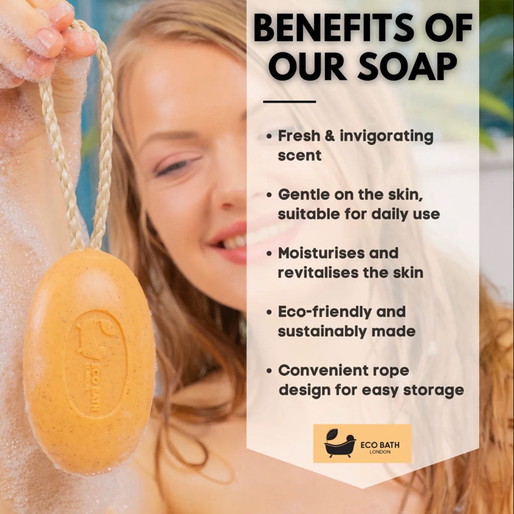 Eco Bath London Soap On A Rope Apricot
