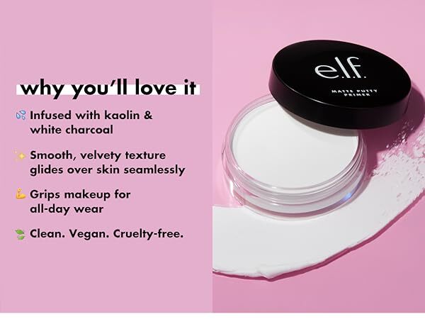 Elf Matte Putty Primer With Kaolin And White Charcoal