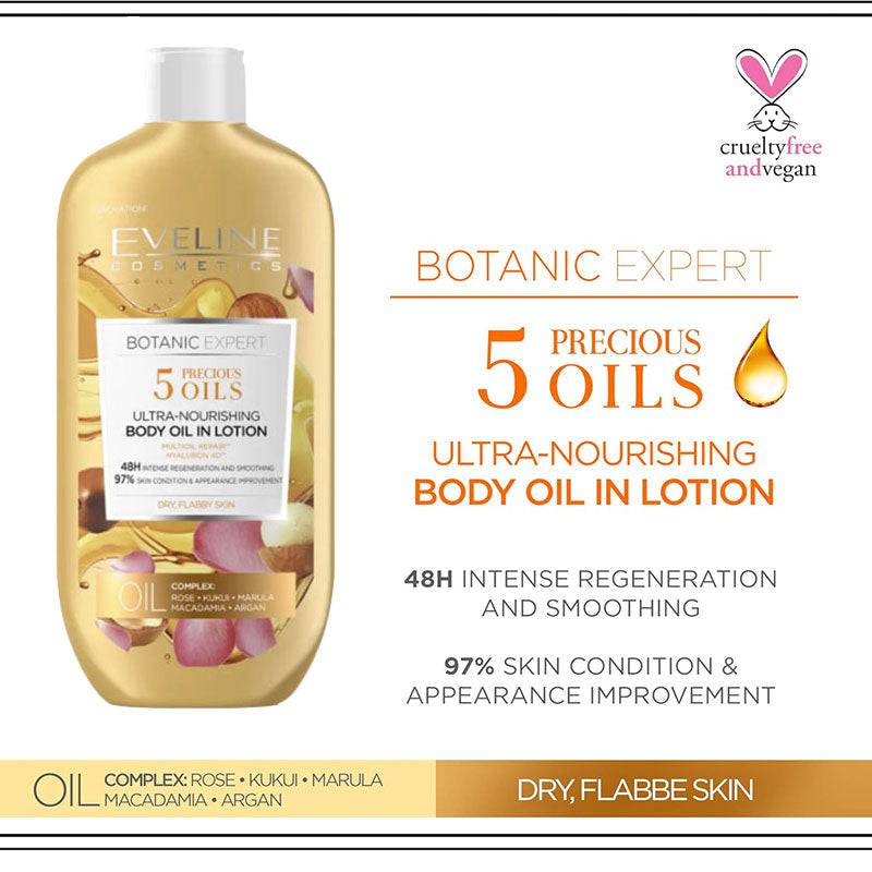 Eveline Botanic Expert 5 Precious Oils Ultra Nourishing Body Oil In Lotion