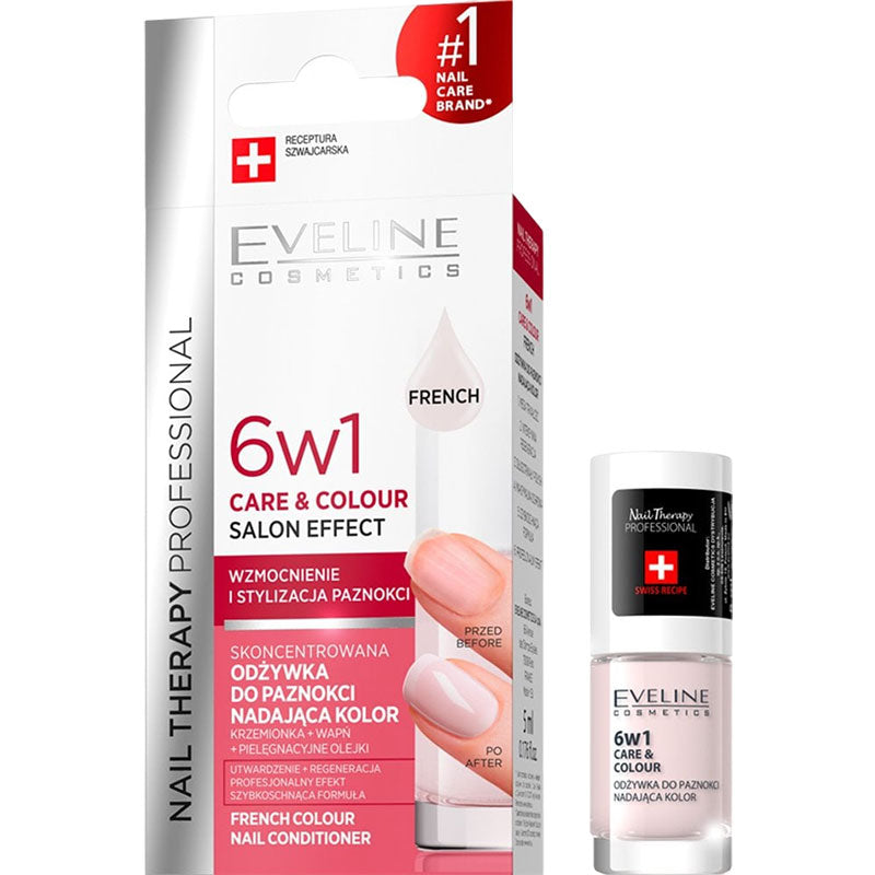 Eveline Nail Therapy Professional 6 In 1 French Colour Nail Conditioner