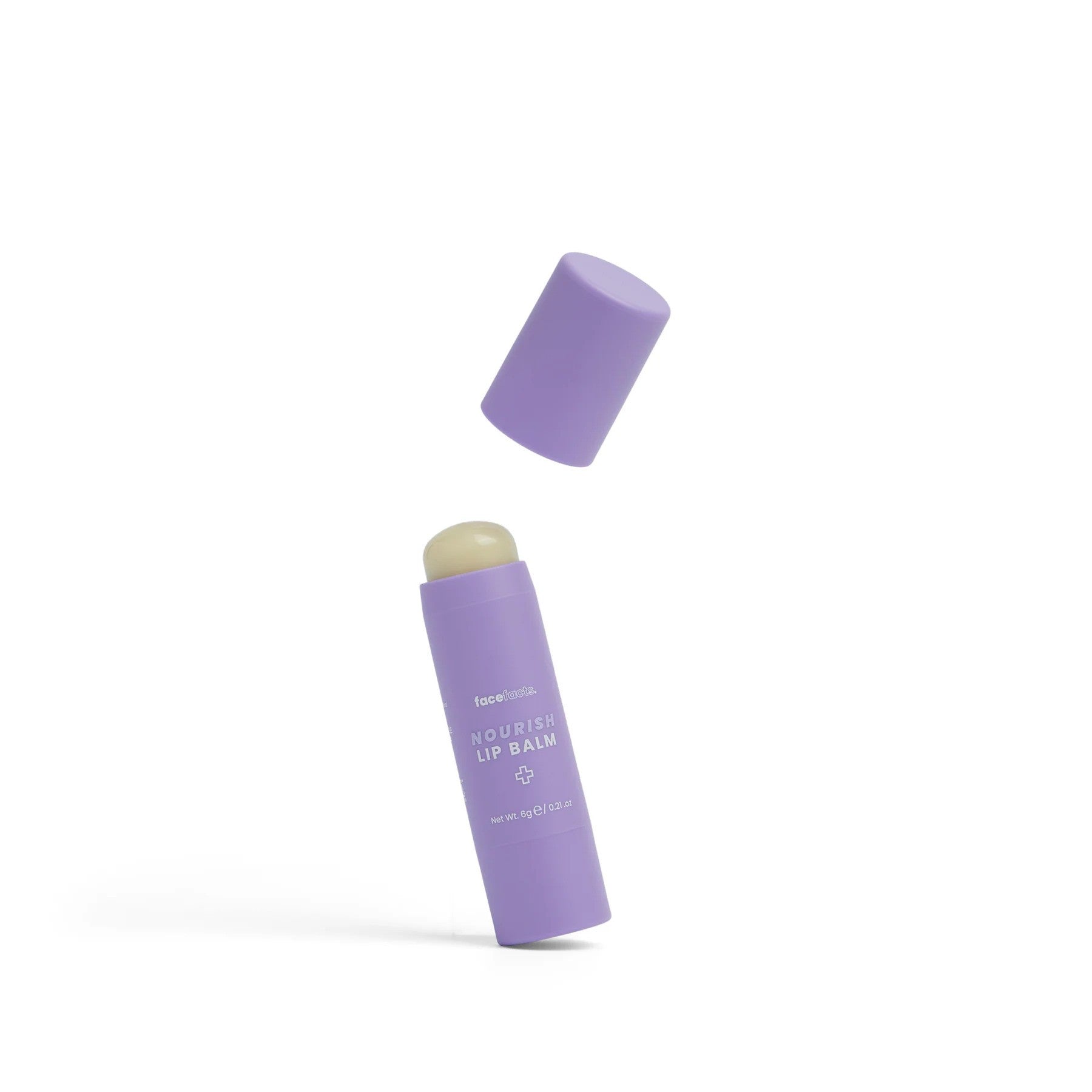 Lip balm by Face Facts with green tea and algae extract, nourishing and hydrating for soft, smooth lips.