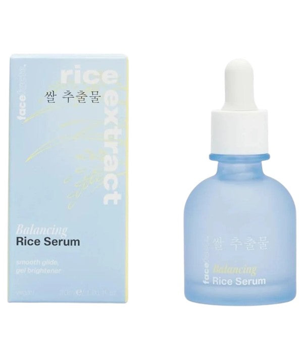 Face Facts Rice Extract Balancing Rice Serum in a 30ml bottle, a moisturizer with rice extract for balanced skin.