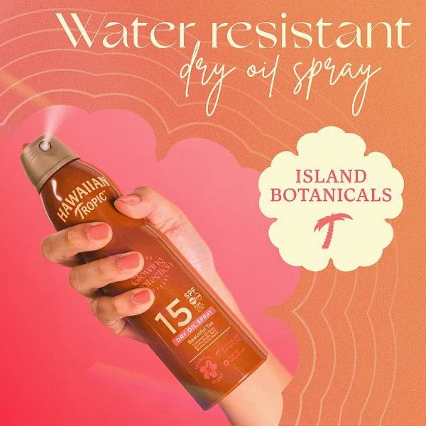 Hawaiian Tropic Glowing Protection Beautiful Tan Dry Oil Spray 15SPF