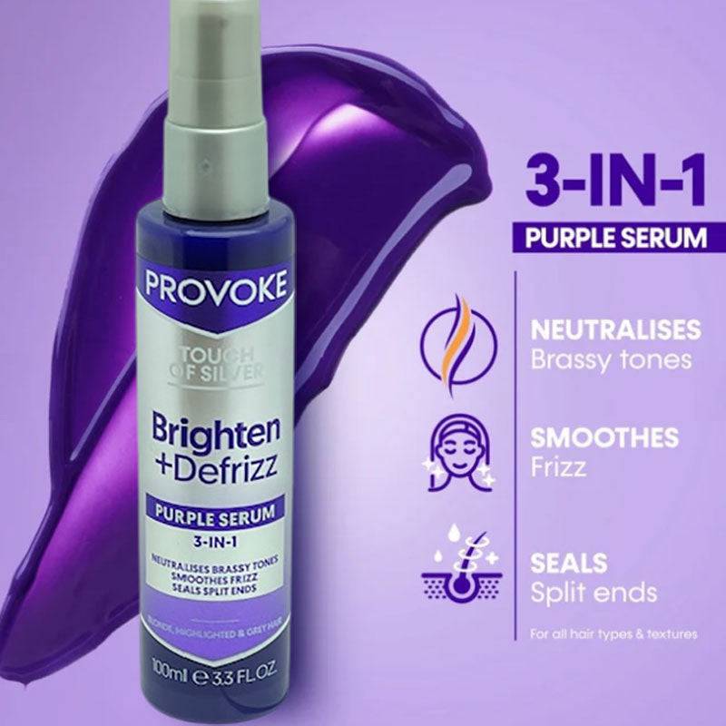 Keyline Provoke Touch Of Silver Brighten Defrizz 3 In 1 Purple Serum