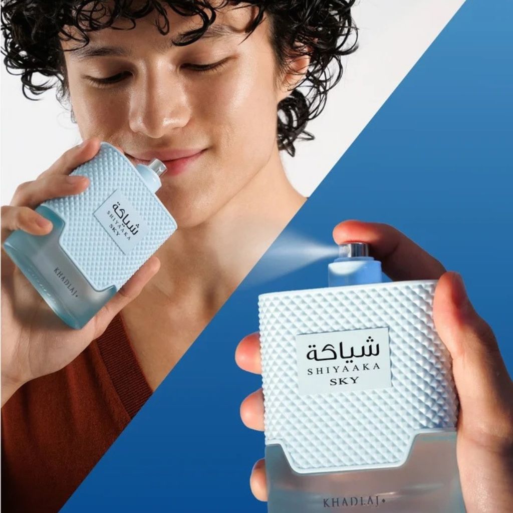 Khadlaj Shiyaaka Sky Eau De Parfum for Him bottle and packaging