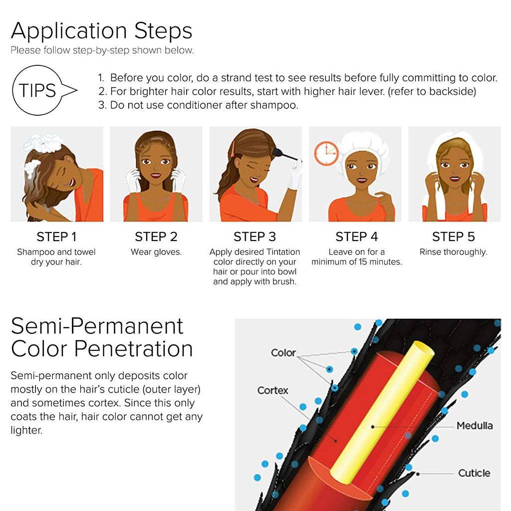 Kiss Products Kiss Colors Tintation semi-permanent black hair dye for bath and shower use, shown in the image.