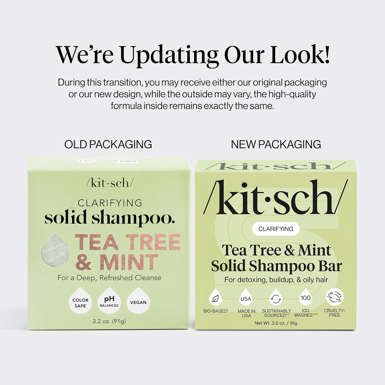 Kitsch Clarifying Tea Tree And Mint Solid Shampoo Bar