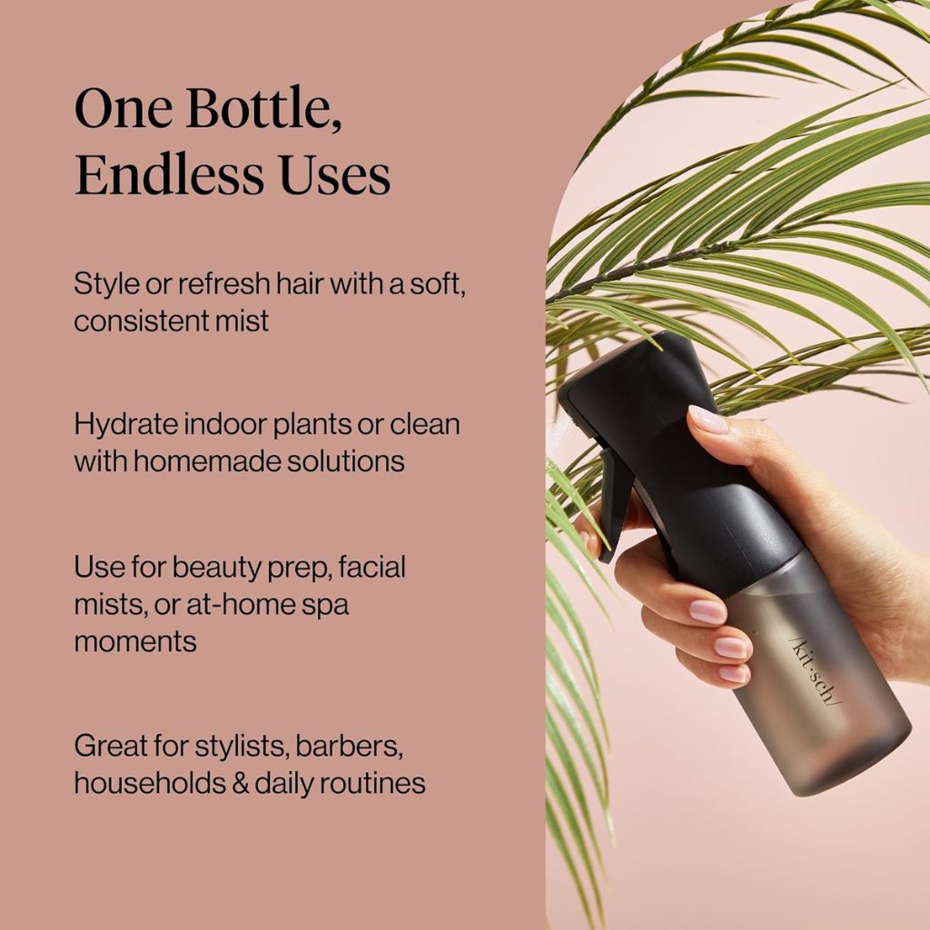 Kitsch Continuous Mist Spray Bottle Black