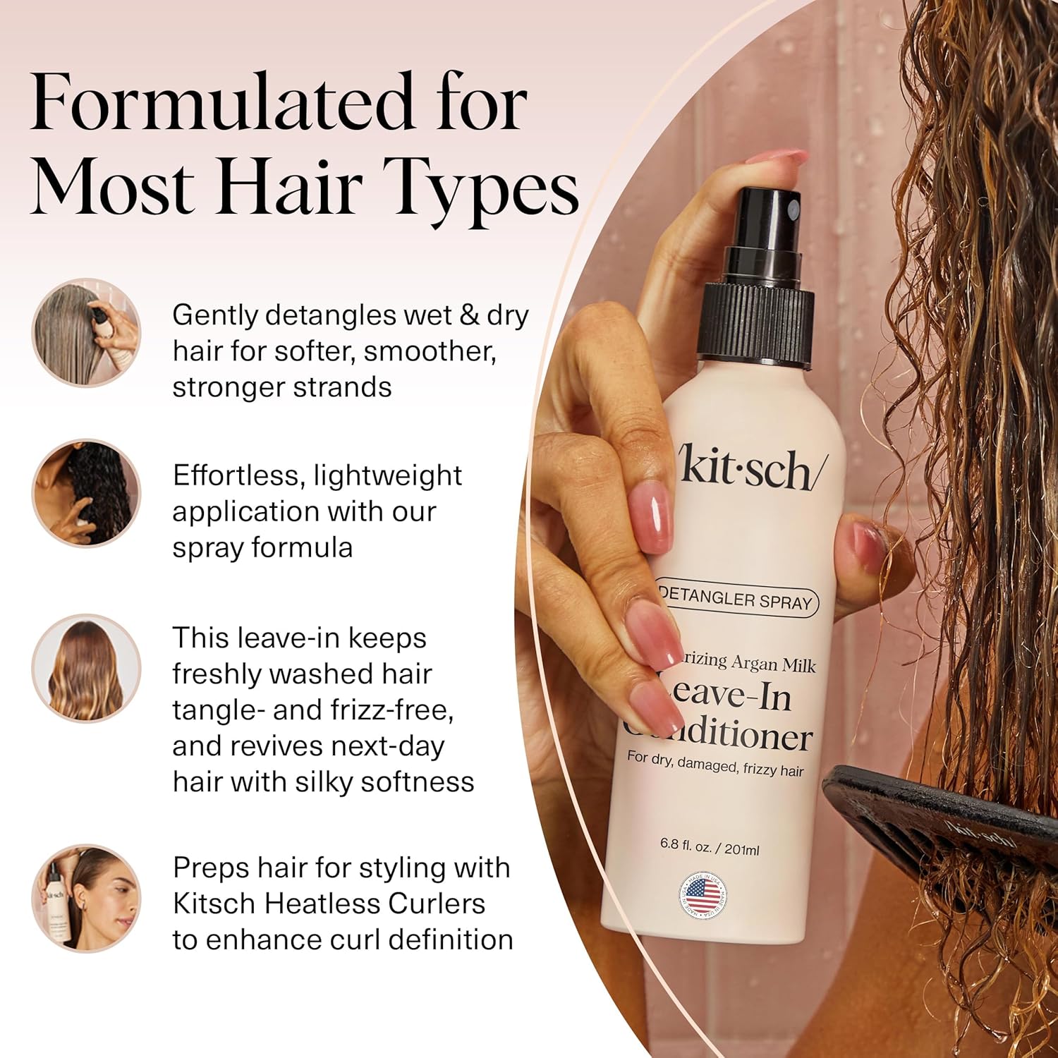 Kitsch Detangling Moisturizing Leave In Conditioner Spray