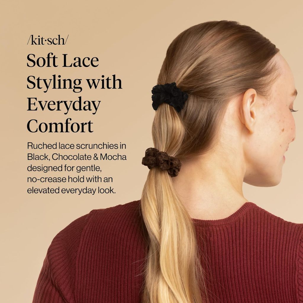 Kitsch Extra Gentle Ruched Lace Scrunchies