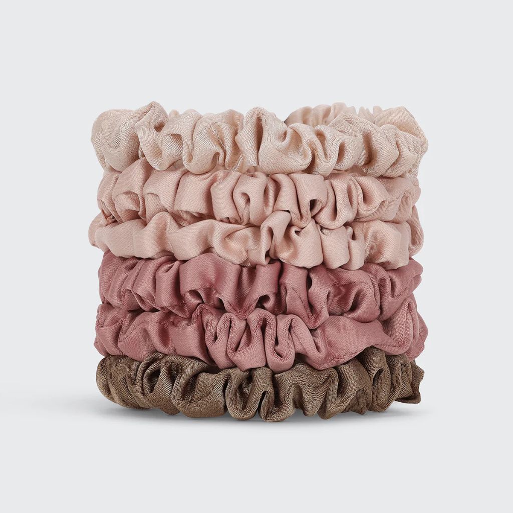 Kitsch Terracotta Ruched Satin Scrunchies