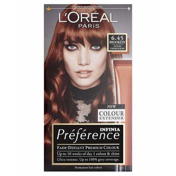 Loreal Preference Infinia Permanent Color 6.45 Brooklyn Intense Copper Auburn