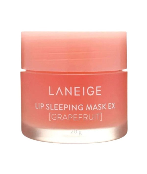 Laneige Grapefruit Lip Sleeping Mask in 20g jar, moisturizing K-beauty lip treatment with fresh grapefruit scent.