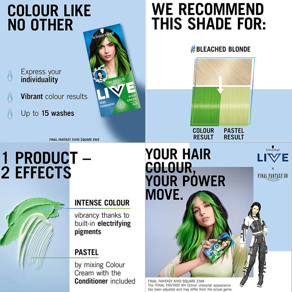Schwarzkopf Live Ultra Bright Semi Permanent Vivid Green 024
