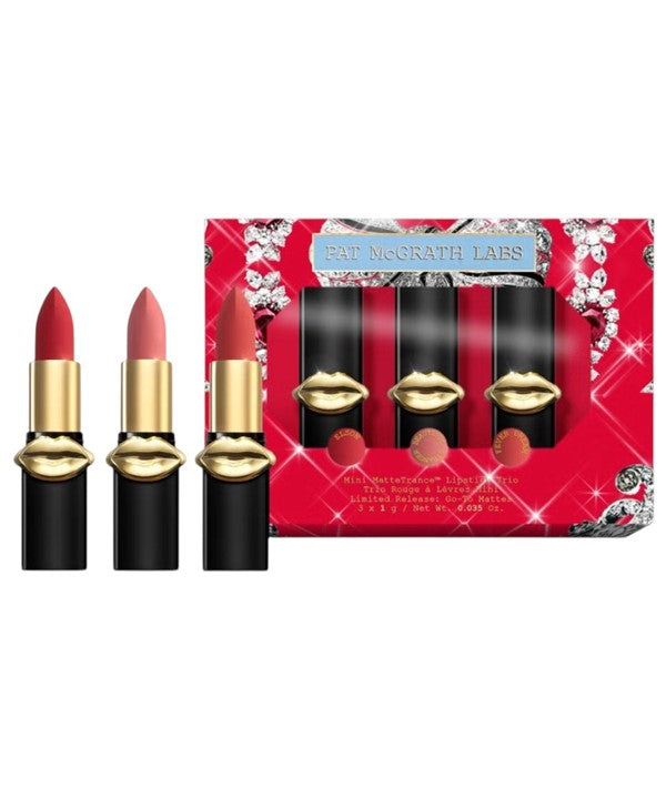 PAT McGrath Labs Luminous Legends Mini MatteTrance lipsticks trio in compact packaging