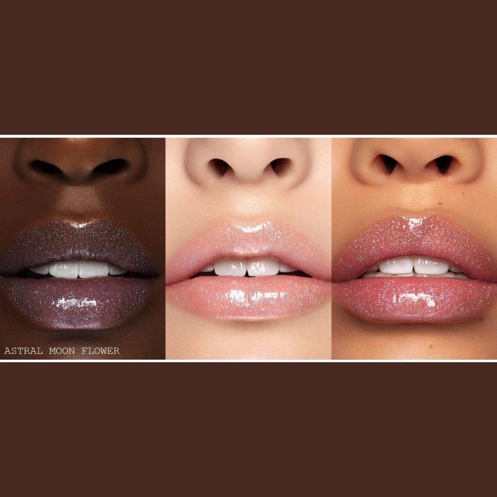 PAT McGrath Labs Lust Lip Gloss in Astral Moon Flower tube and applicator close-up