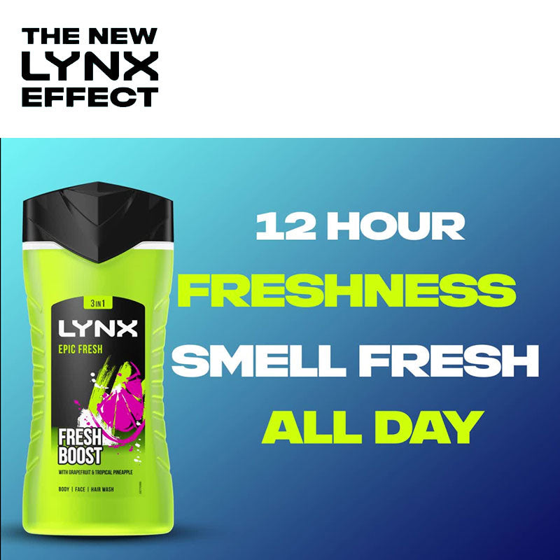 Lynx Epic Fresh Boost 3 In 1 Shower Gel