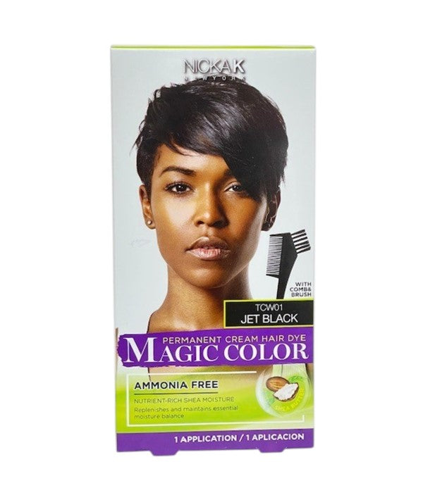NICKA K New York Magic Colour permanent cream hair dye in ammonia-free formula with vibrant shade in a tube.