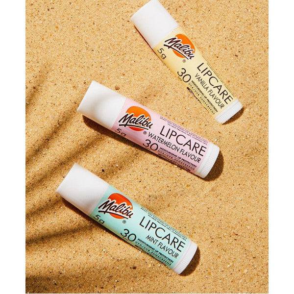 Malibu Lip Care Balm Trio Watermelon Mint And Vanilla SPF30