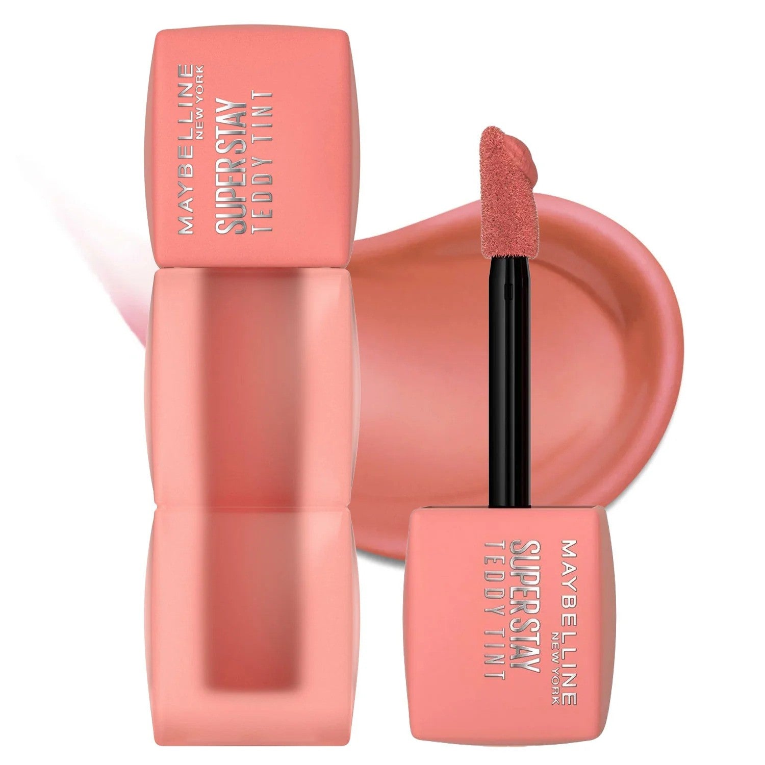 Maybelline New York Super Stay Teddy Lip Tint in 5ml tube, showcasing the lip makeup product with a natural finish.