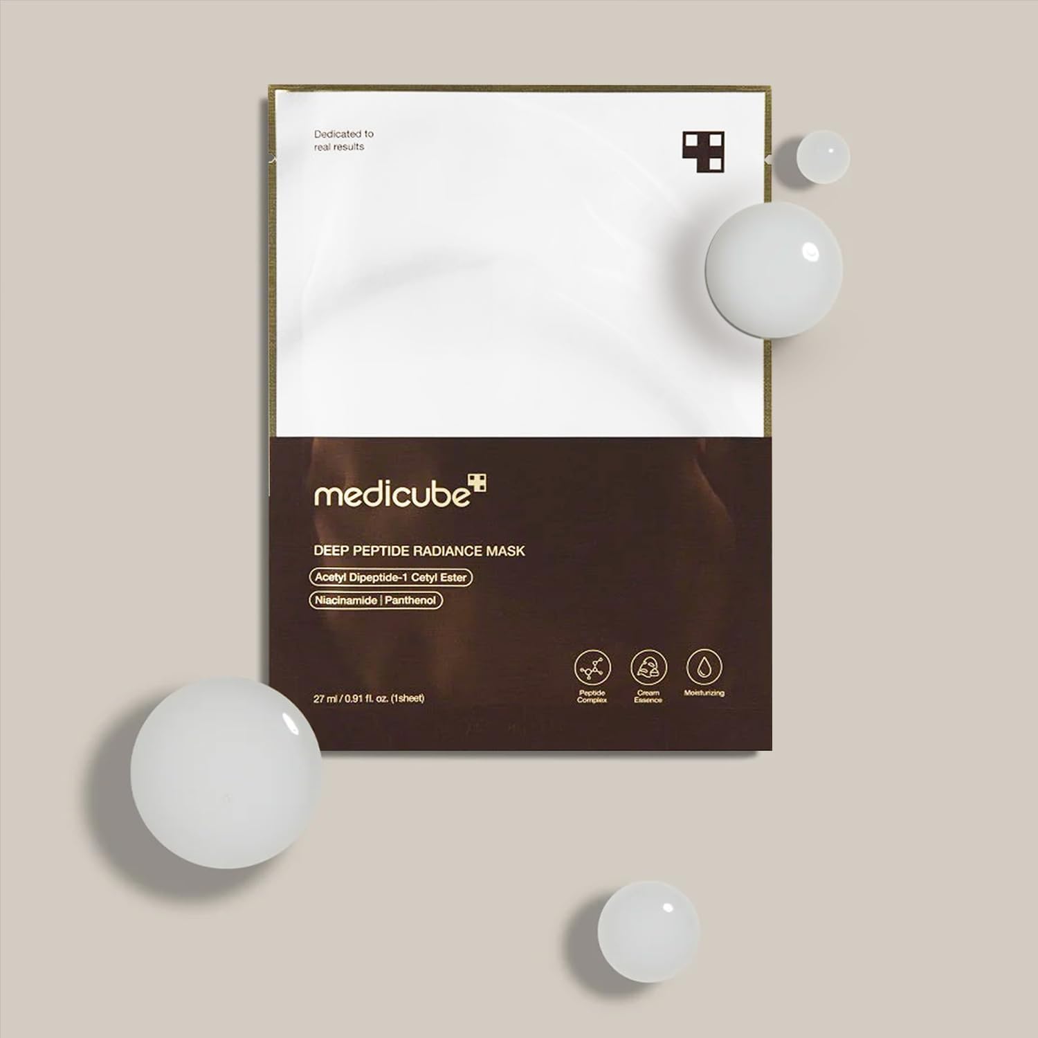 Medicube Deep Peptide Radiance Mask in a sleek 27ml packaging, showcasing the K Beauty mask&