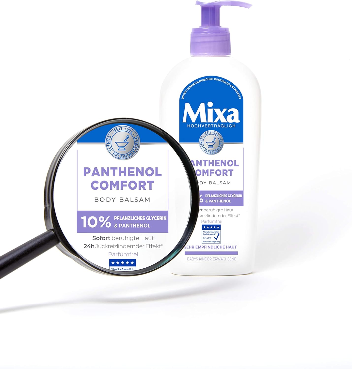 Mixa Panthenol Comfort Body Balm in 400ml jar, moisturizing body care product with soothing ingredients for soft skin