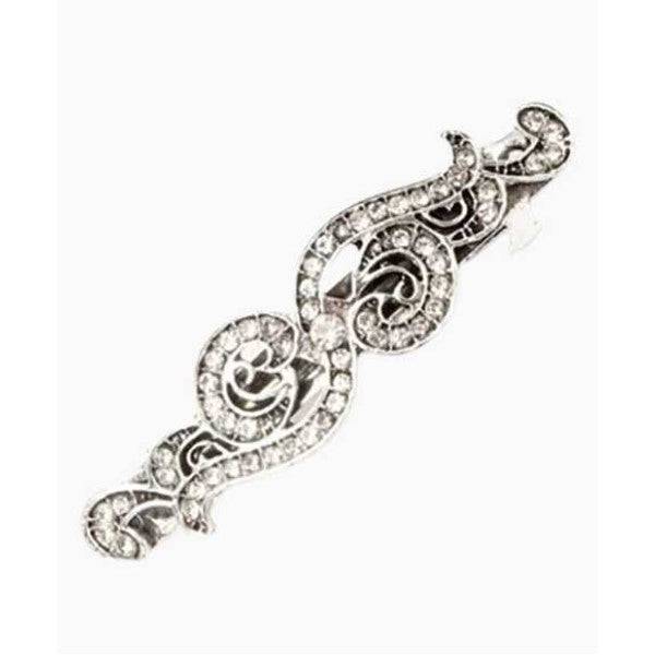 Molly And Rose Antique Style Vintage Crystal Swirl Barrette 4223