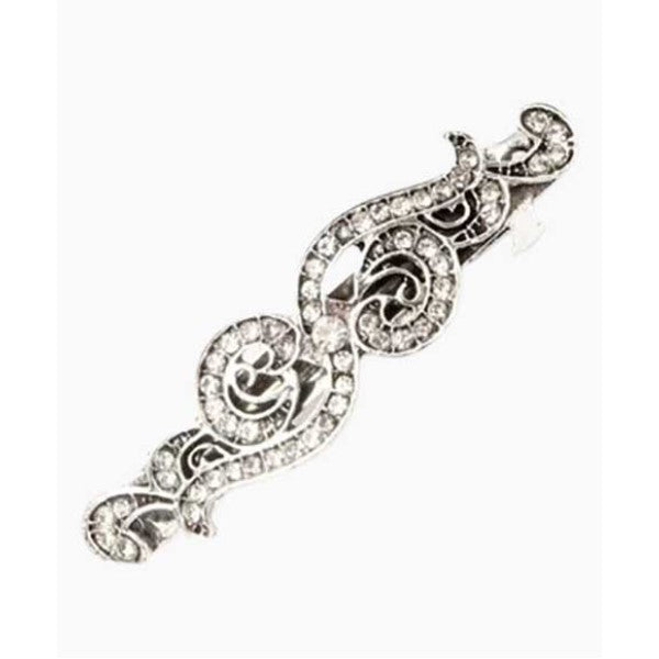 Molly And Rose Antique Style Vintage Crystal Swirl Barrette 4223