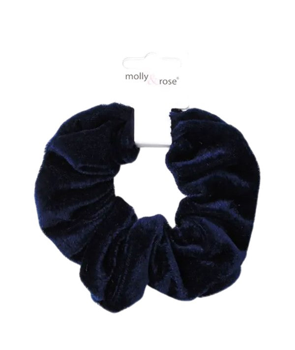 Molly And Rose High Shine Navy Velvet Large Scrunchie 9330
