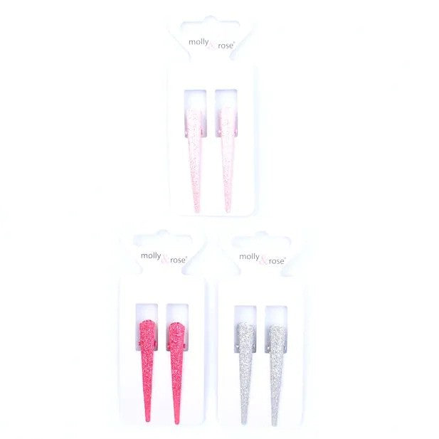 Molly And Rose Card Of 2 Glitter Beak Assorted Clips 7835
