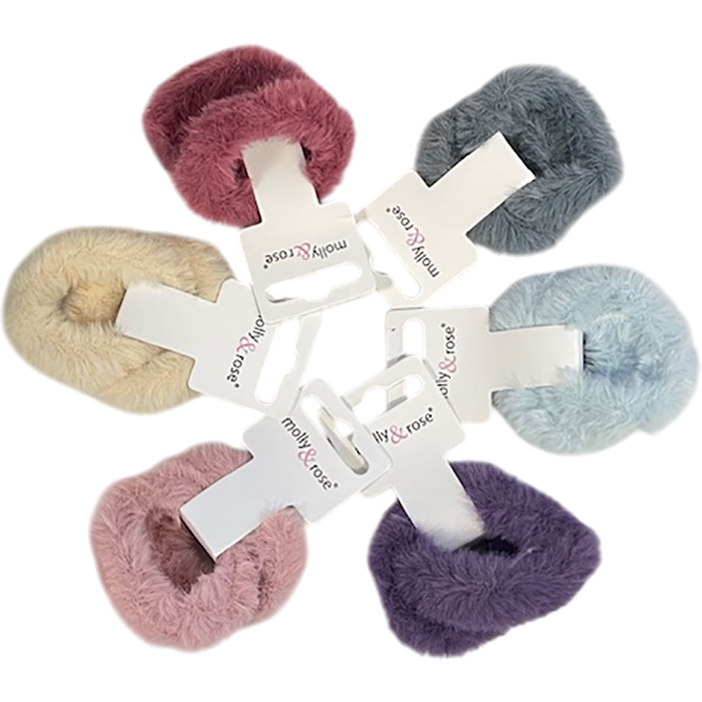 Molly And Rose Faux Fur Fabric Scrunchies 9317