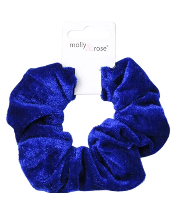 Molly And Rose High Shine Royal Blue Velvet Large Scrunchie 9328