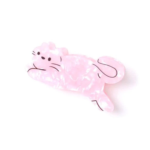 Molly And Rose Pearlescent Pink Cat Shaped Clamp 9746