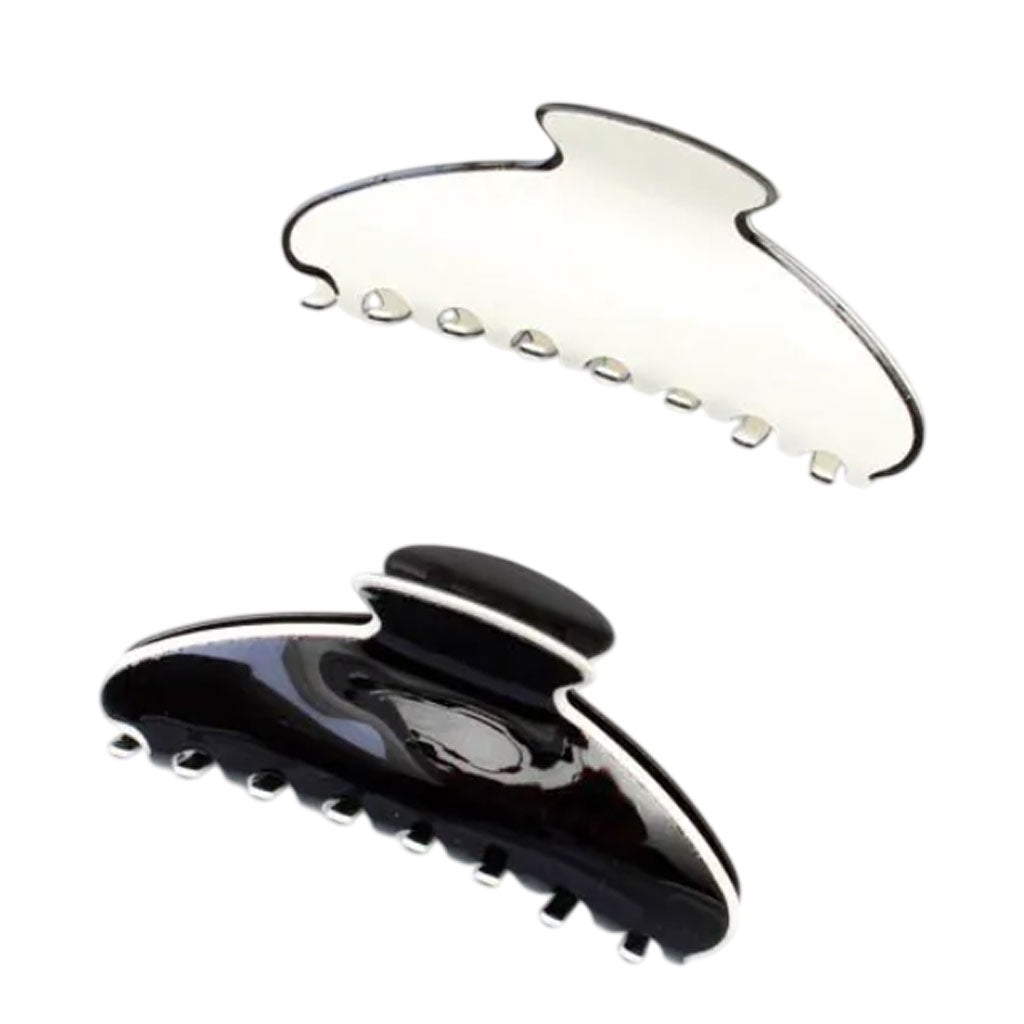 Molly And Rose Black And Cream Contrast Trim Assorted Clamp 9693