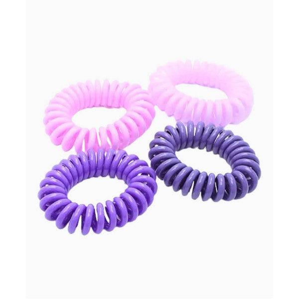 Assorted Molly And Rose spiral hair bobble grips in various colors, ideal for securing and styling hair.