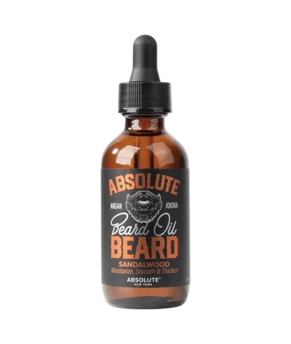 NICKA K NEWYORK Tyche Sandalwood Absolute Beard Oil bottle for grooming and beard care, 60ml, with sandalwood scent.