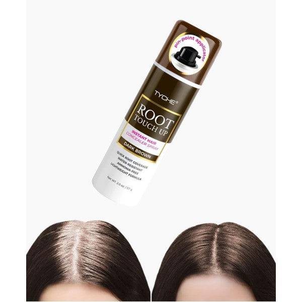 NICKA K Newyork Tyche Root Touch Up in Dark Brown, hair color and bleach product, showing applicator and product packaging.