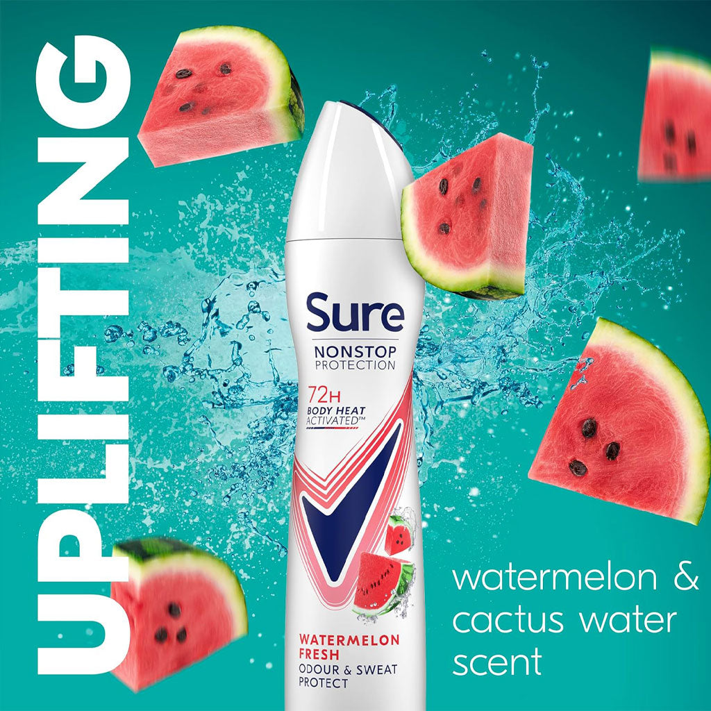 Sure Nonstop Protection 72H Body Heat Watermelon Fresh Anti Perspirant Spray