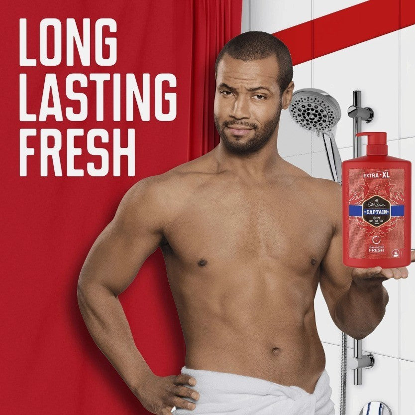 Old Spice 3 In 1 Captain Body Hair Face Wash