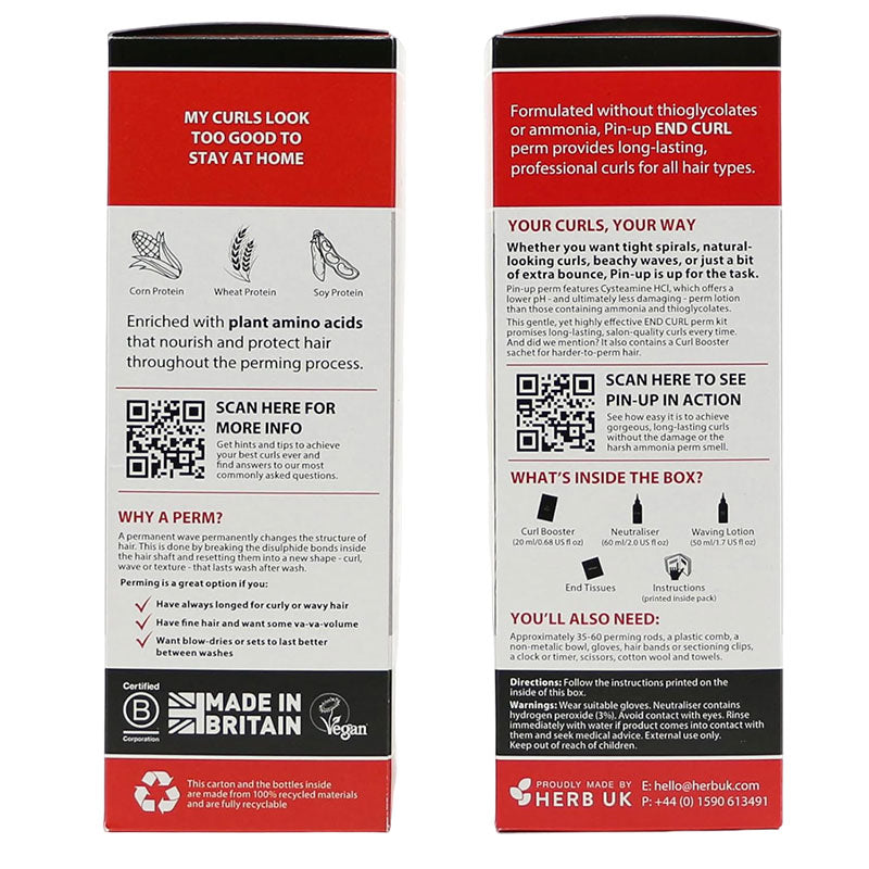 Pinup Perm Pin Up Original End Curl Lasting Perm Kit For Short Hair