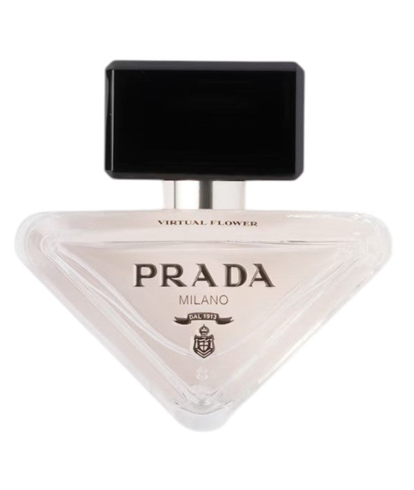 Prada Paradoxe Virtual Flower Eau de Parfum for Her, elegant bottle with floral design and sleek packaging.