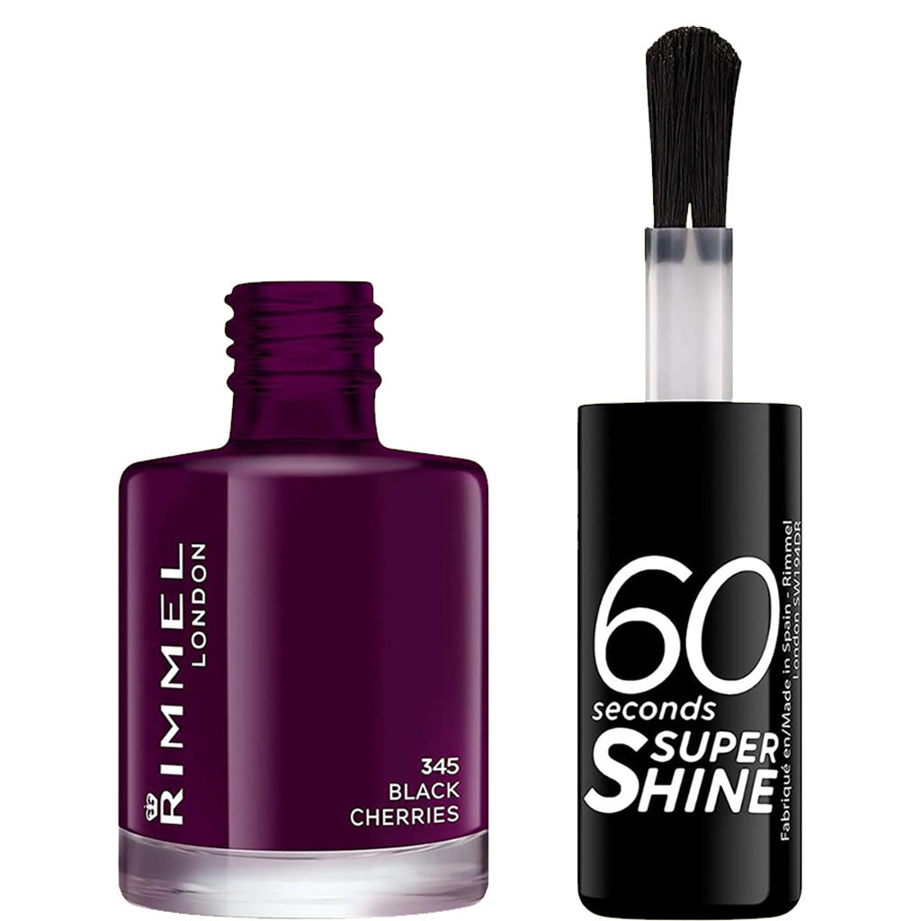 Rimmel 60 Seconds Super Shine Nail Polish 345 Black Cherries