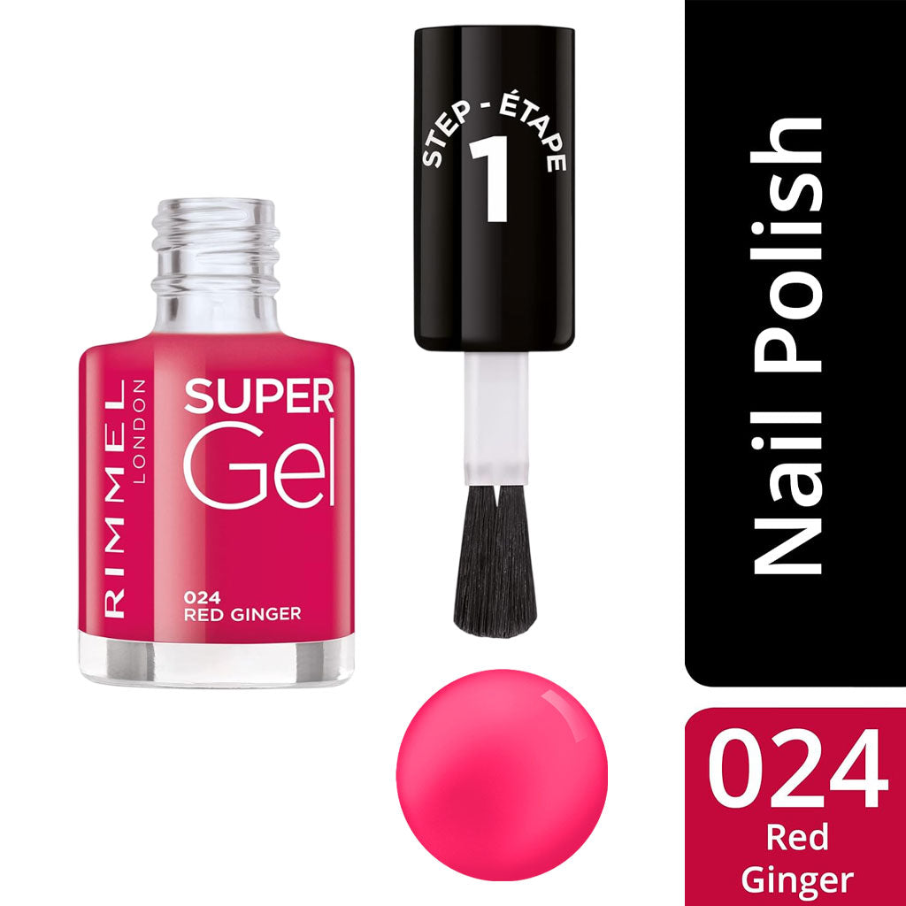 Rimmel Super Gel Nail Step 1 Varnish 024 Red Ginger