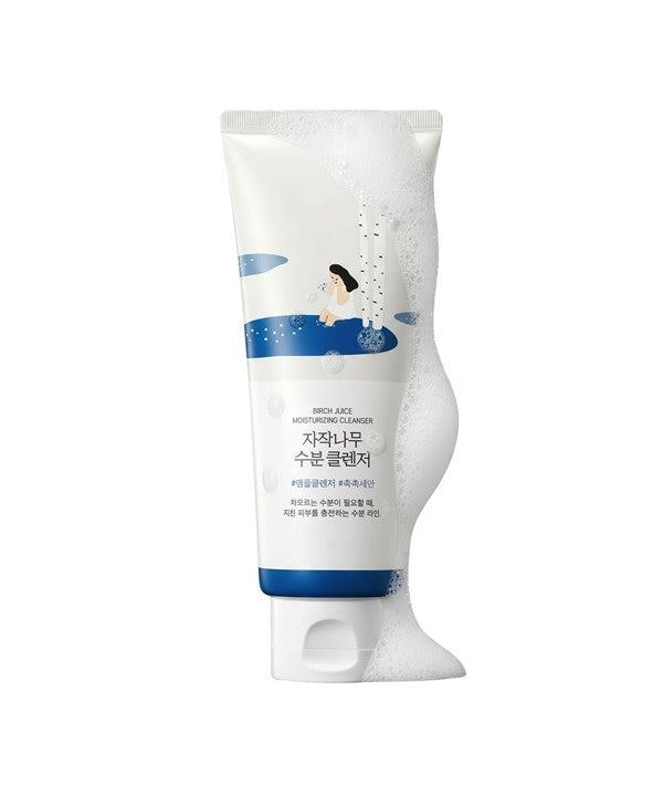 Round Lab Birch Juice moisturizing cleanser in a 150ml bottle, gentle K-beauty skincare product for refreshing skin.